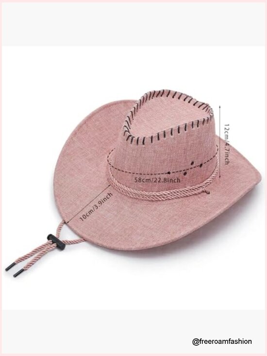 Western Cowgirl Cowboy Hat Unisex Sun Hat for Women Men Halloween Cosplay main image 7